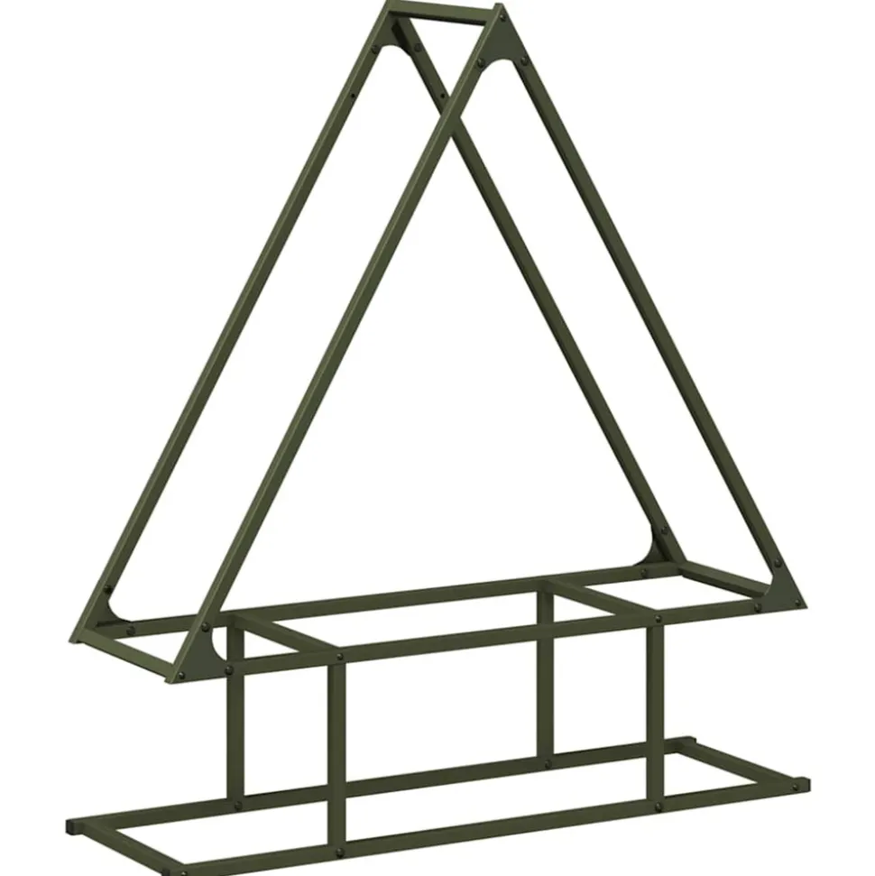 VIDAXL - Portant de bois chauffage vert olive 80x25x90 cm