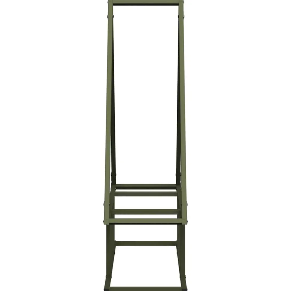 VIDAXL - Portant de bois chauffage vert olive 80x25x90 cm