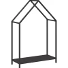 VIDAXL - Portant de bois chauffage noir 60x25x90 cm