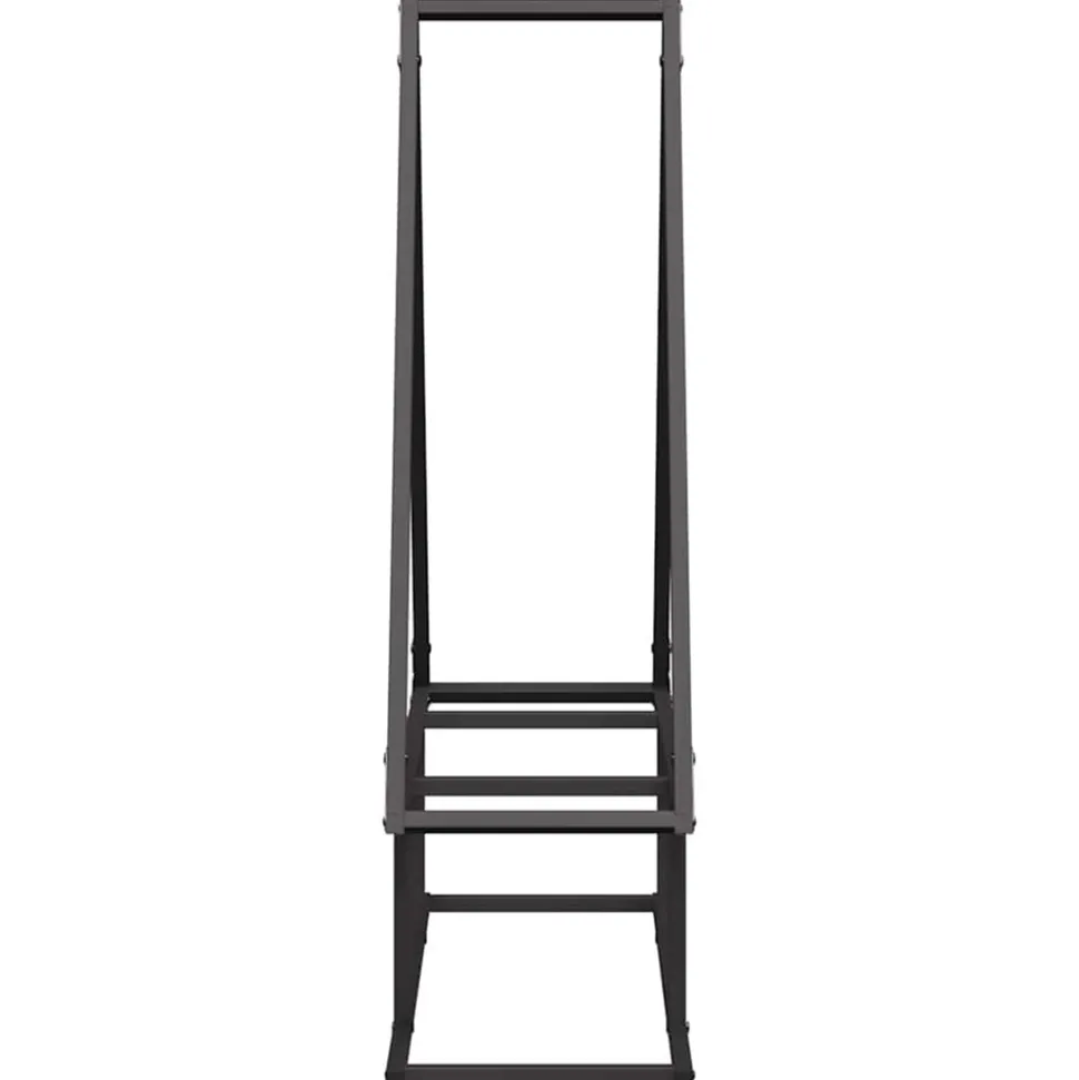 VIDAXL - Portant de bois chauffage noir 80x25x90 cm