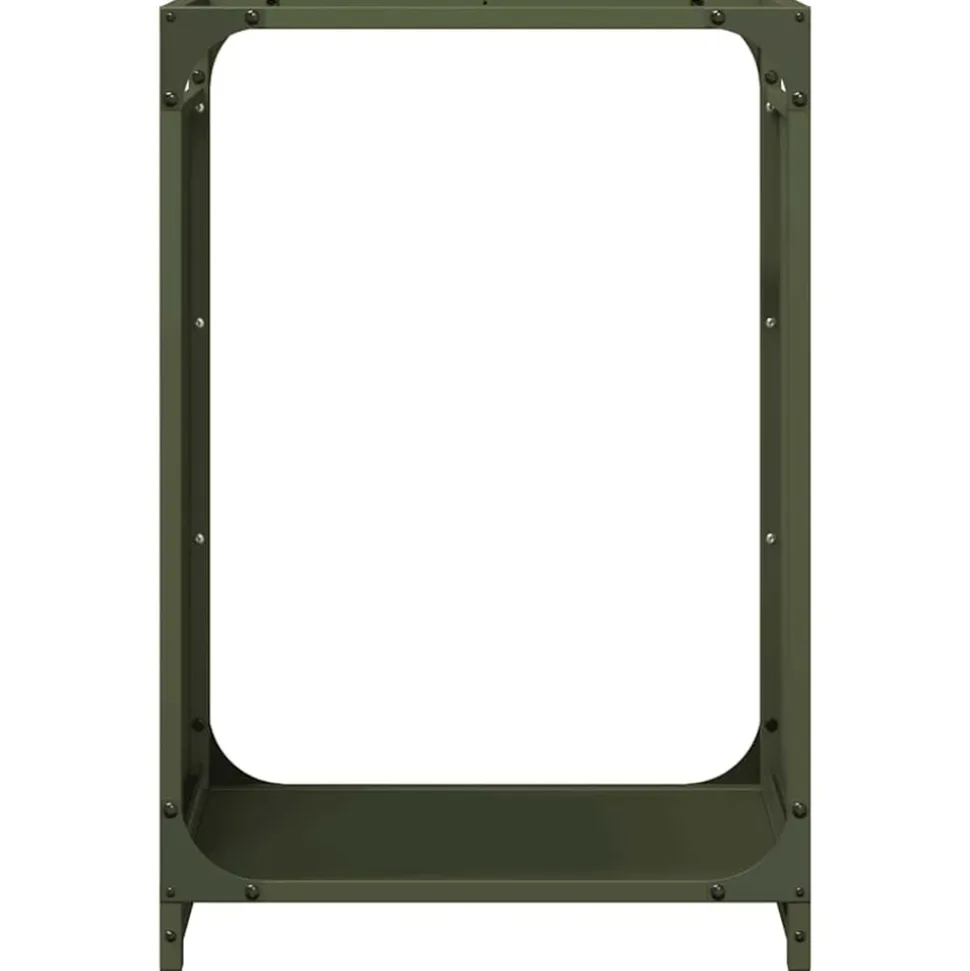 VIDAXL - Portant de bois chauffage vert olive 44x28x65 cm