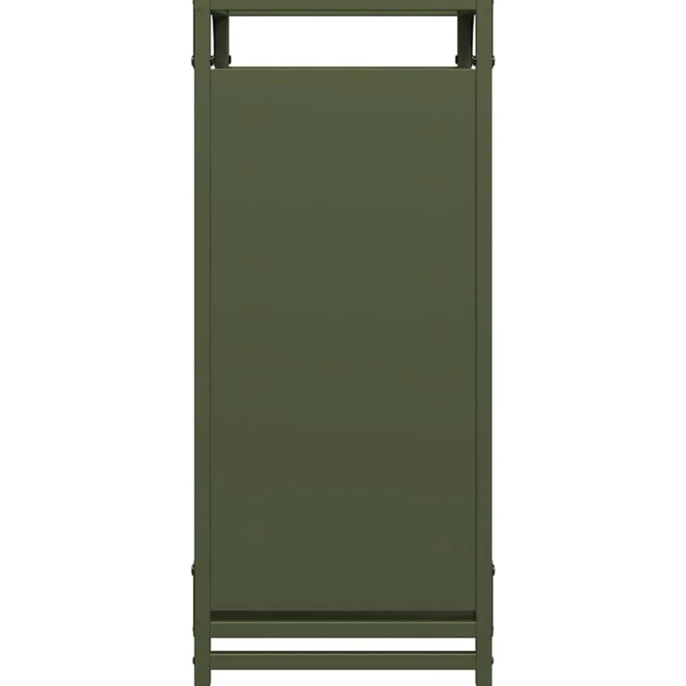 VIDAXL - Portant de bois chauffage vert olive 44x28x65 cm