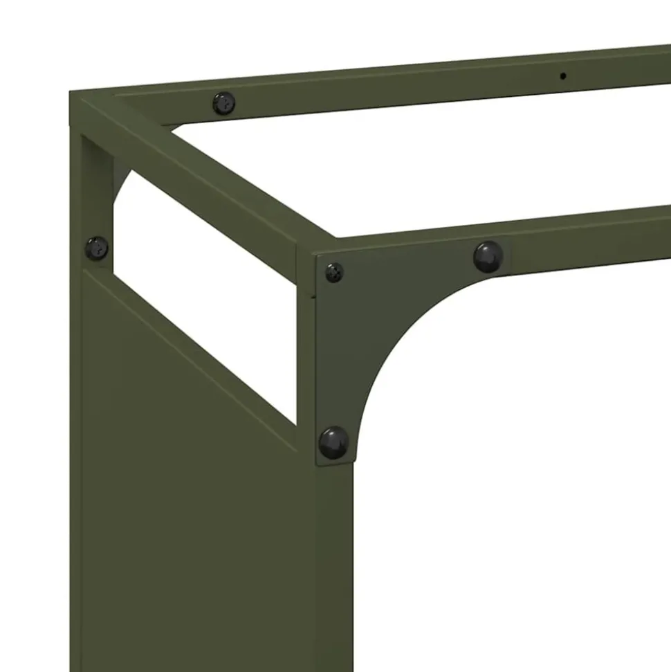 VIDAXL - Portant de bois chauffage vert olive 44x28x65 cm