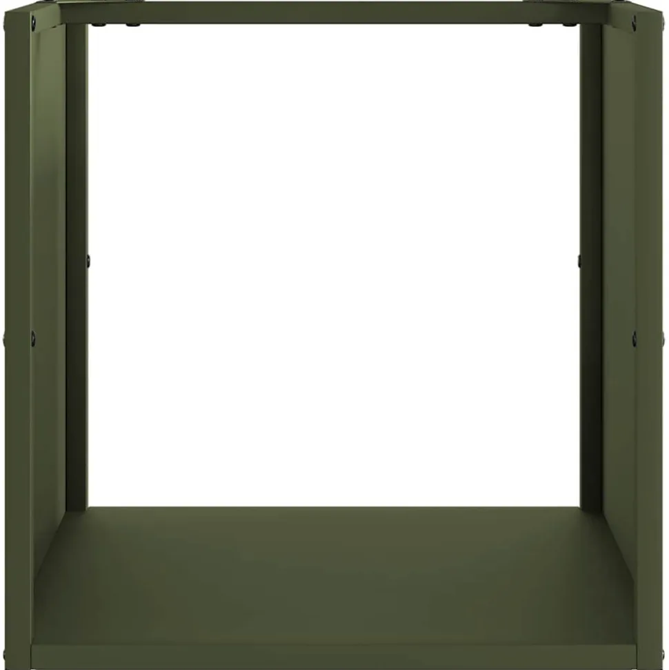 VIDAXL - Portant de bois chauffage vert olive 40x40x40 cm