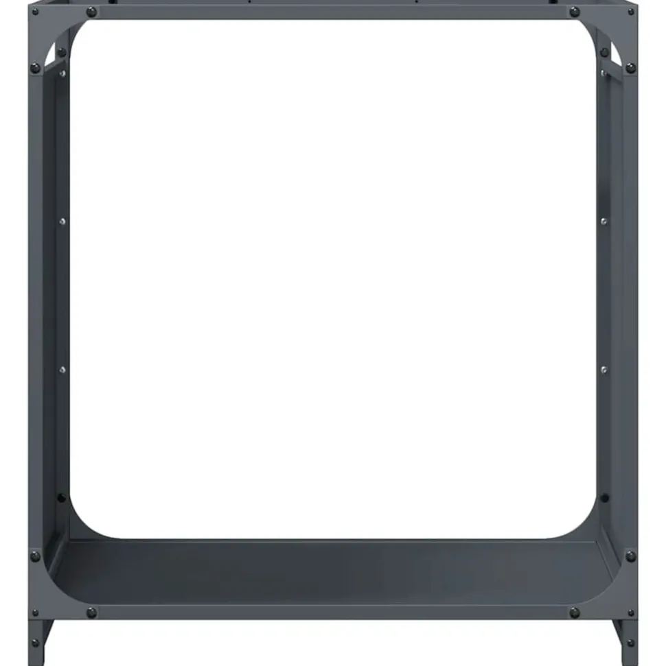 VIDAXL - Portant de bois chauffage anthracite 60x28x65 cm