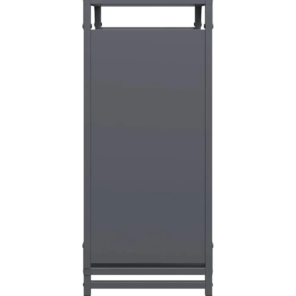 VIDAXL - Portant de bois chauffage anthracite 60x28x65 cm