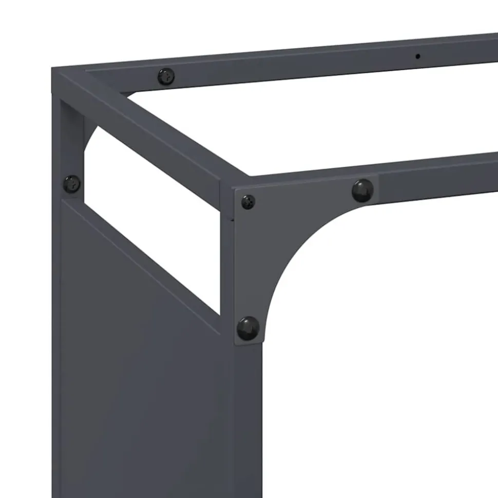 VIDAXL - Portant de bois chauffage anthracite 60x28x65 cm