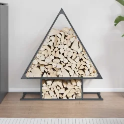 VIDAXL - Portant de bois chauffage anthracite 80x25x90 cm