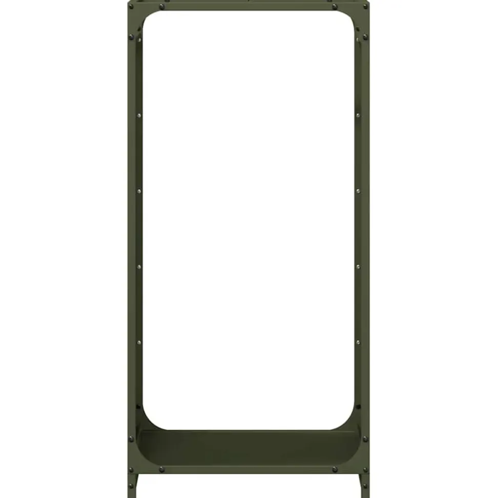 VIDAXL - Portant de bois chauffage vert olive 44x28x90 cm