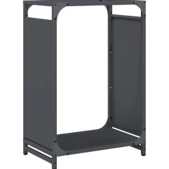 VIDAXL - Portant de bois chauffage anthracite 44x28x65 cm
