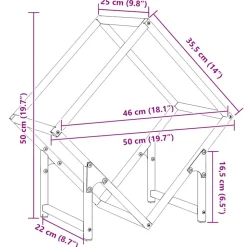 VIDAXL - Portant de bois chauffage anthracite 50x25x50 cm