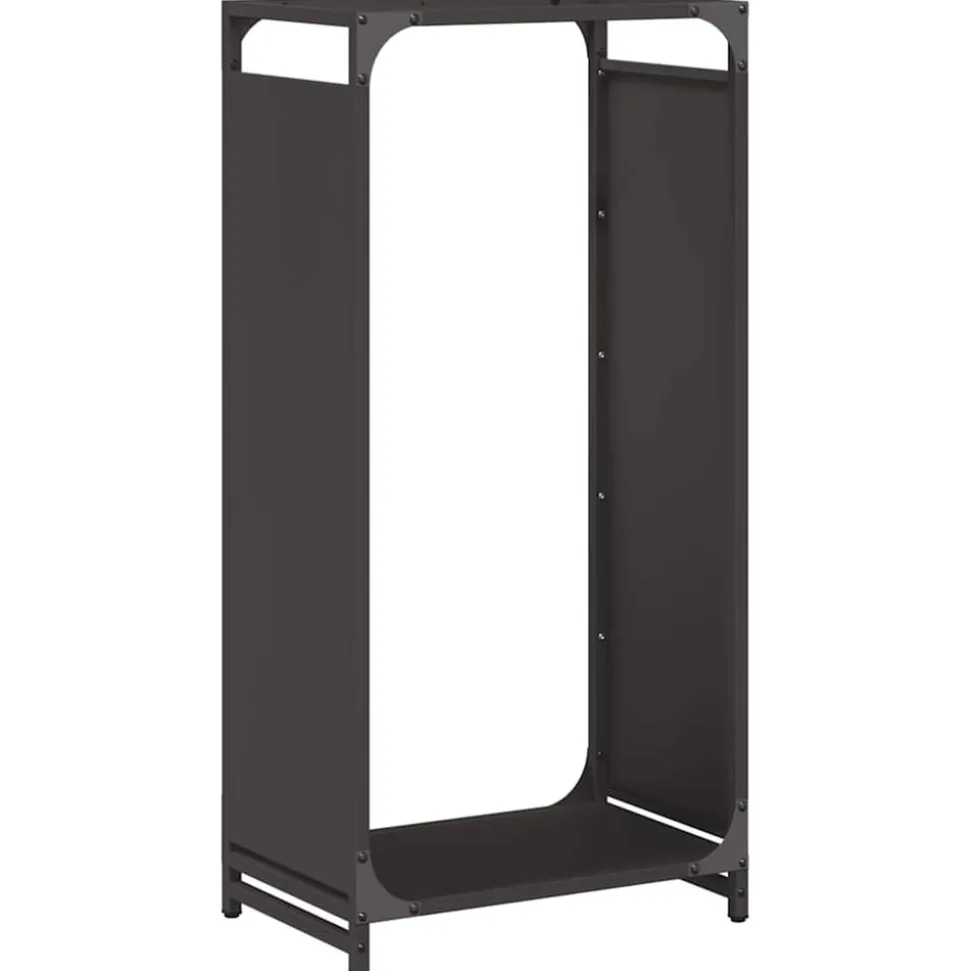 VIDAXL - Portant de bois chauffage noir 44x28x90 cm
