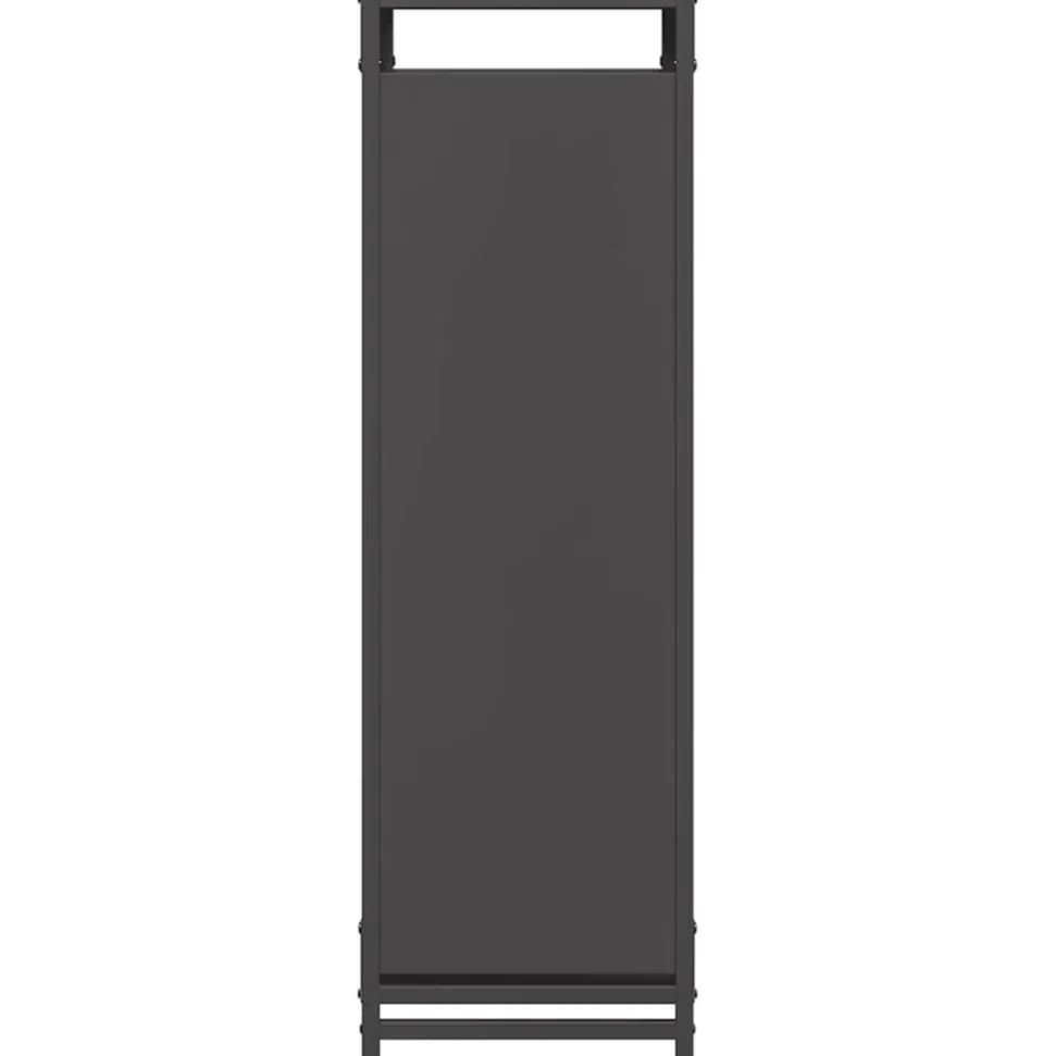 VIDAXL - Portant de bois chauffage noir 44x28x90 cm