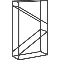VIDAXL - Portant de bois chauffage noir 60x25x100 cm