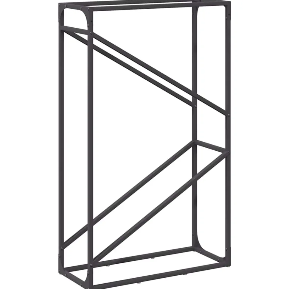 VIDAXL - Portant de bois chauffage noir 60x25x100 cm