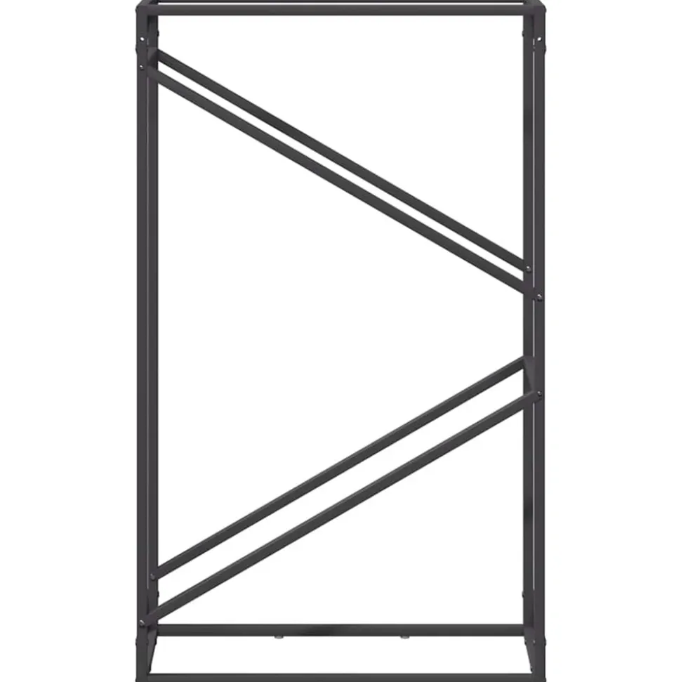 VIDAXL - Portant de bois chauffage noir 60x25x100 cm