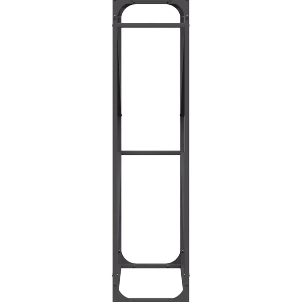 VIDAXL - Portant de bois chauffage noir 60x25x100 cm