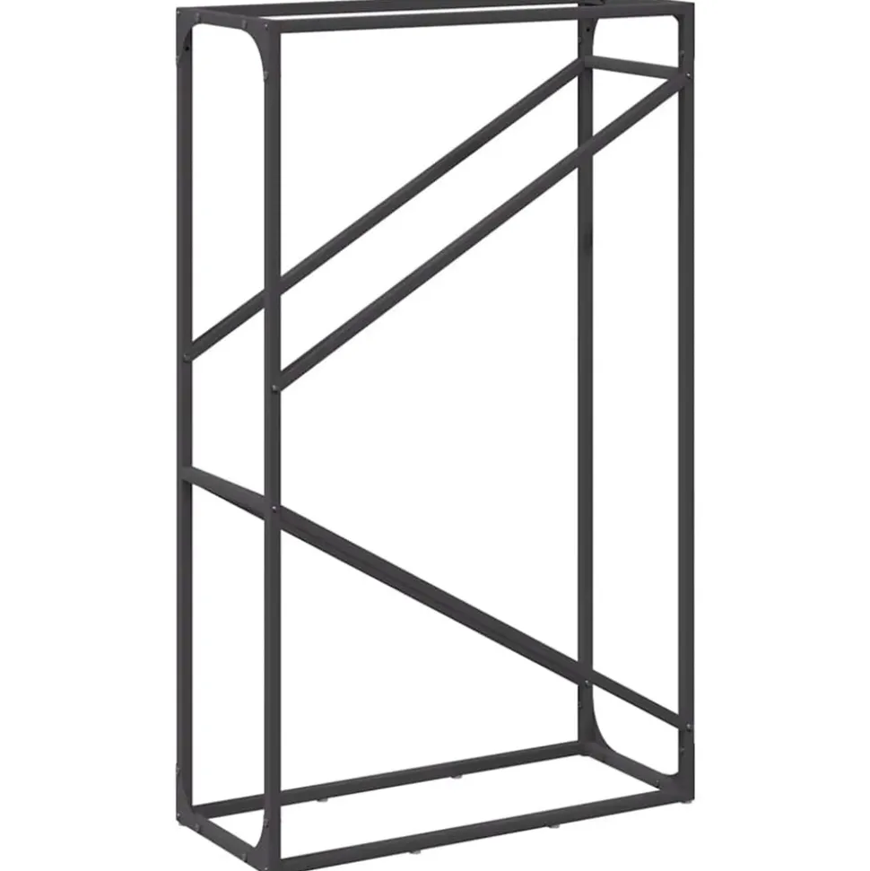 VIDAXL - Portant de bois chauffage noir 60x25x100 cm