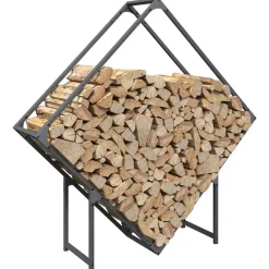 VIDAXL - Portant de bois chauffage anthracite 100x25x100 cm