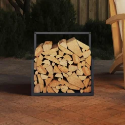 VIDAXL - Portant de bois chauffage anthracite 40x40x40 cm