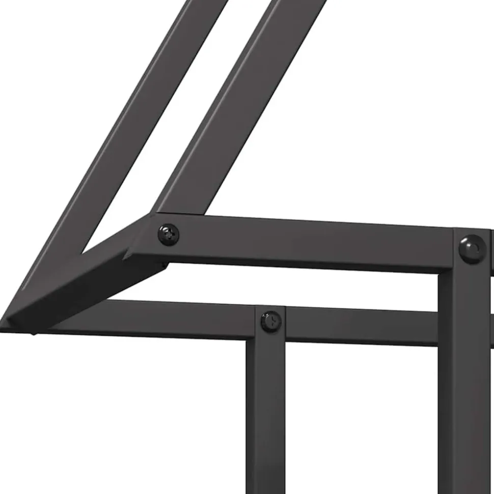VIDAXL - Portant de bois chauffage noir 50x25x60 cm