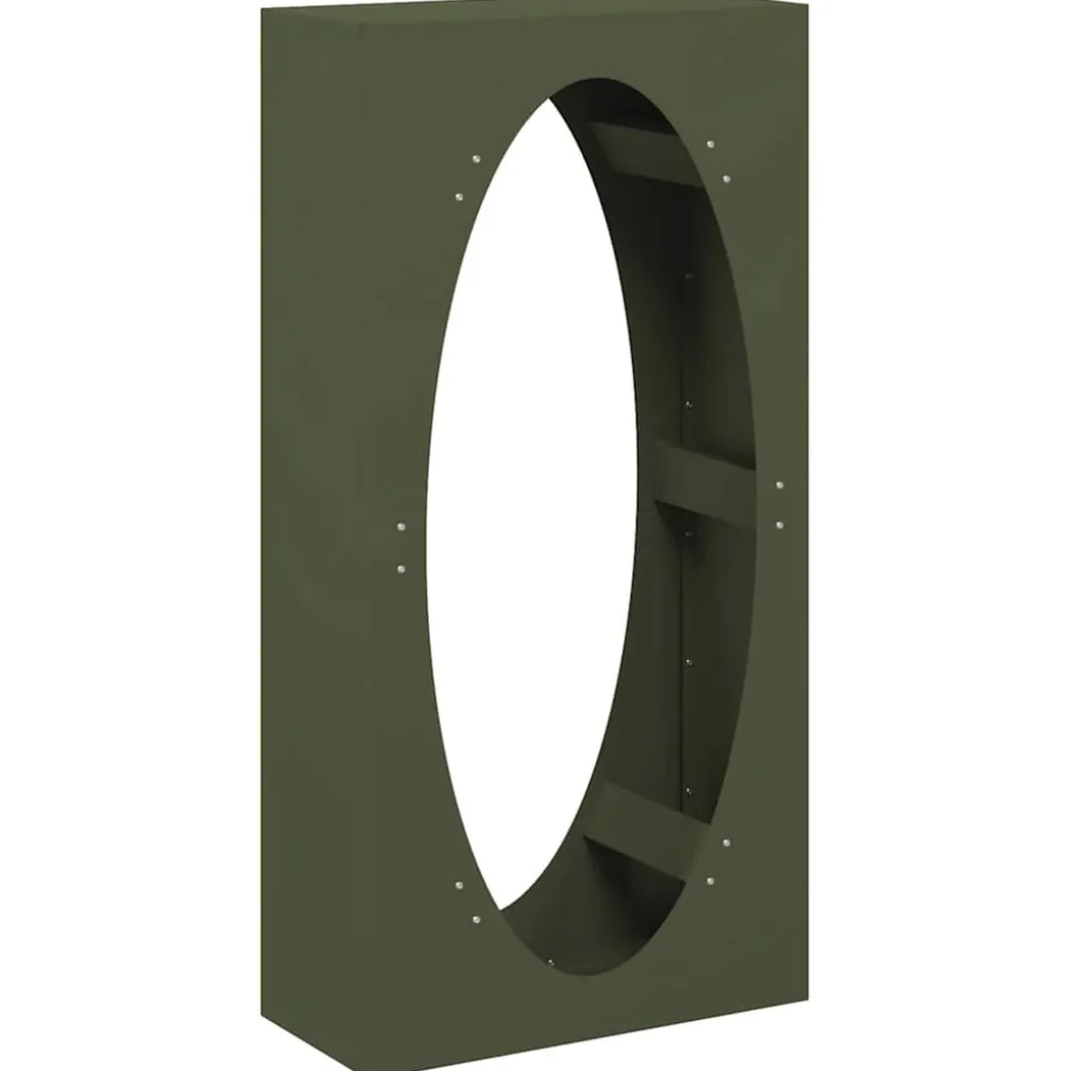 VIDAXL - Portant de bois chauffage vert olive 50x23x100 cm
