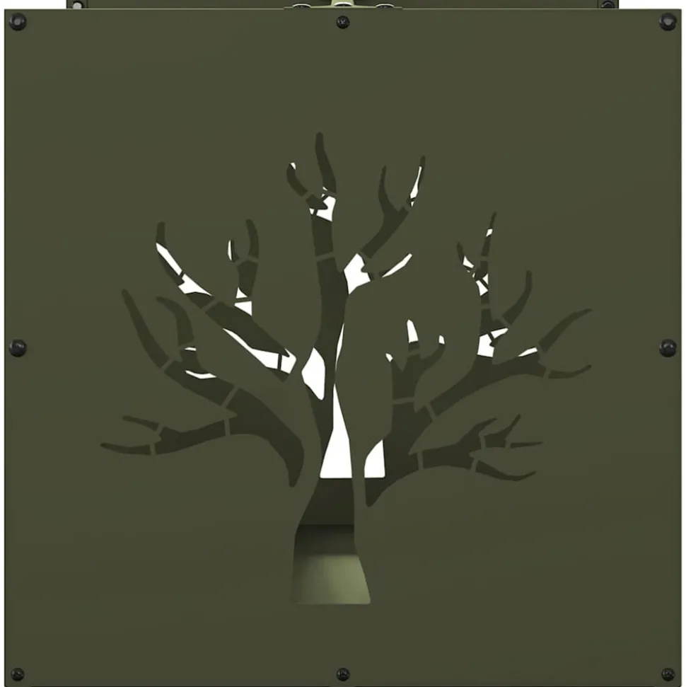 VIDAXL - Portant de bois chauffage vert olive 40x40x40 cm