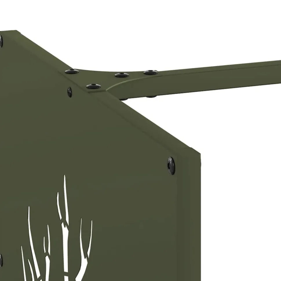 VIDAXL - Portant de bois chauffage vert olive 40x40x40 cm