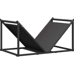 VIDAXL - Portant de bois chauffage noir 70x43x34,5 cm