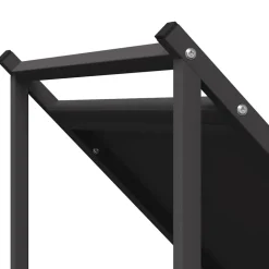 VIDAXL - Portant de bois chauffage noir 70x43x34,5 cm