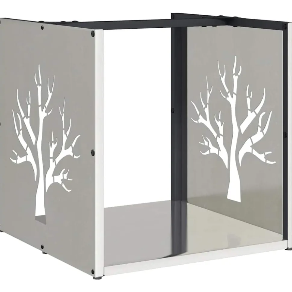 VIDAXL - Portant de bois de chauffage 40x40x40 cm acier inoxydable