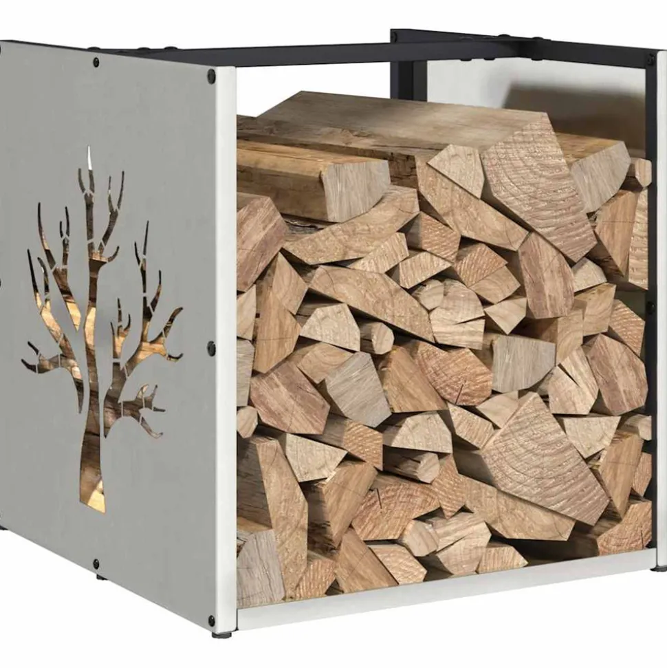 VIDAXL - Portant de bois de chauffage 40x40x40 cm acier inoxydable