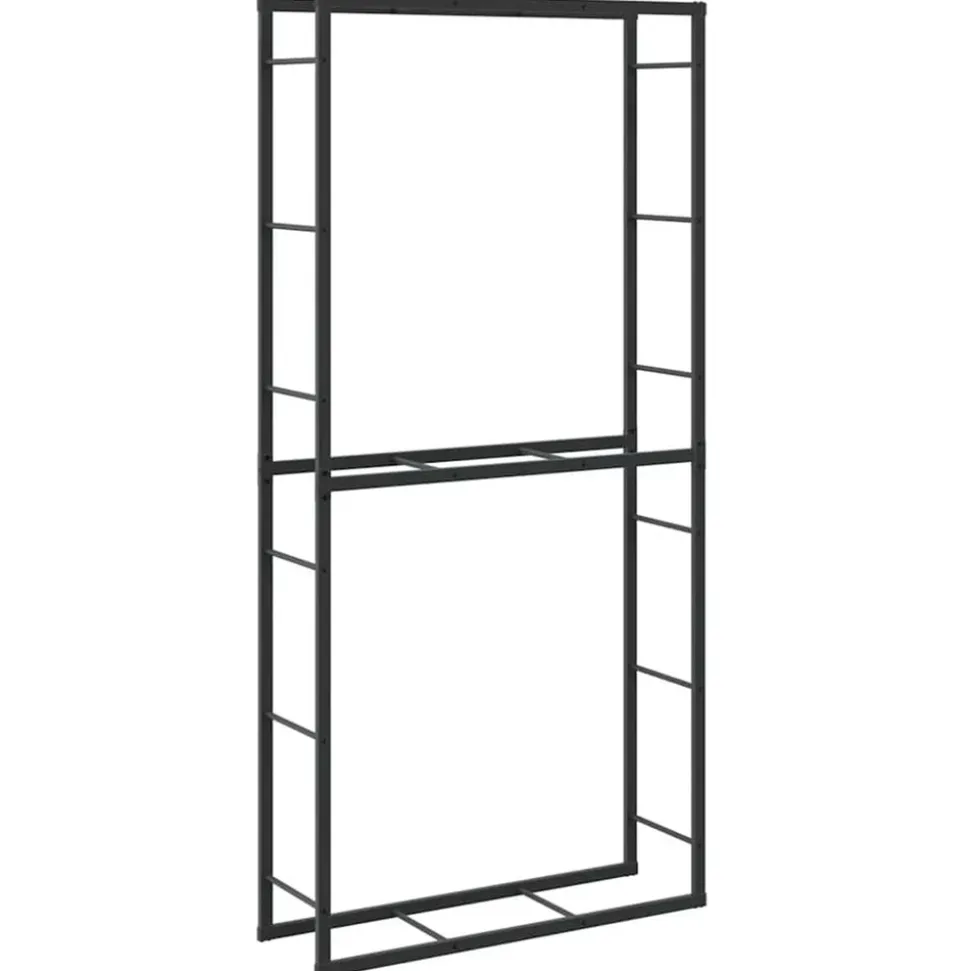 VIDAXL - Portant de bois de chauffage noir 100x30x209 cm acier