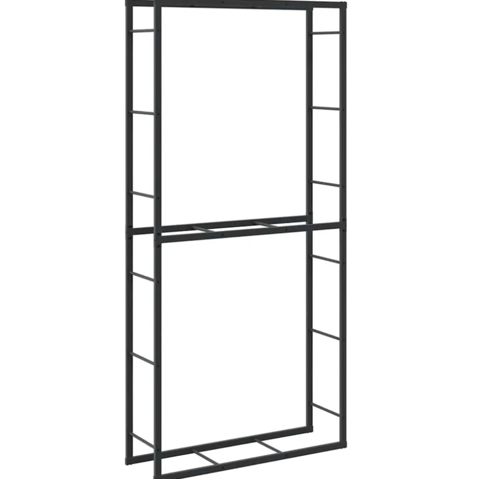 VIDAXL - Portant de bois de chauffage noir 100x30x209 cm acier