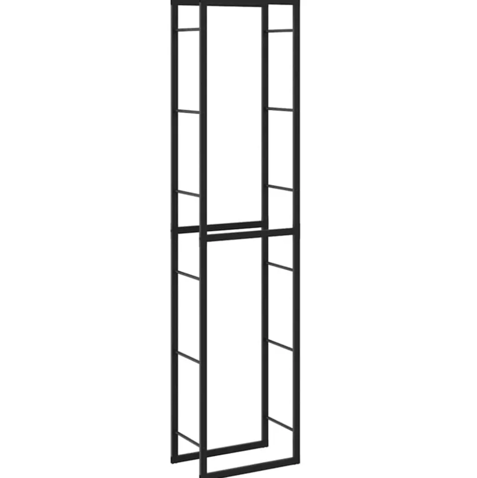 VIDAXL - Portant de bois de chauffage noir 50x30x209 cm acier