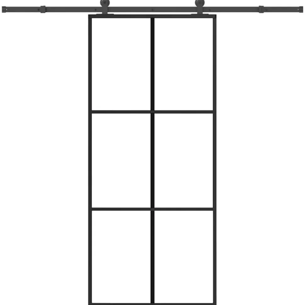 VIDAXL - Porte coulissante avec kit de quincaillerie 90x205 cm verre esg
