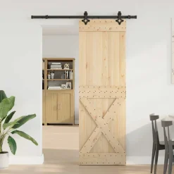 VIDAXL - Porte coulissante et kit de quincaillerie 70x210 cm pin massif