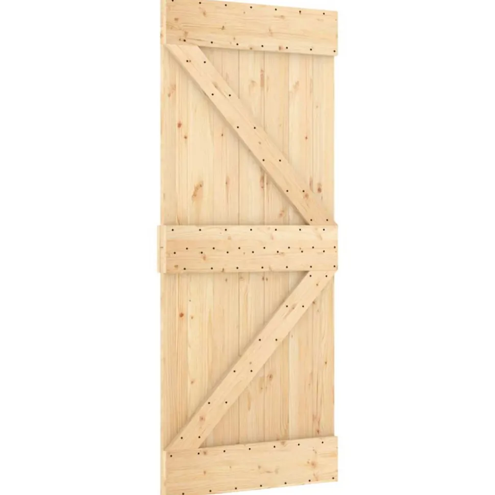 VIDAXL - Porte coulissante et kit de quincaillerie 70x210 cm pin massif