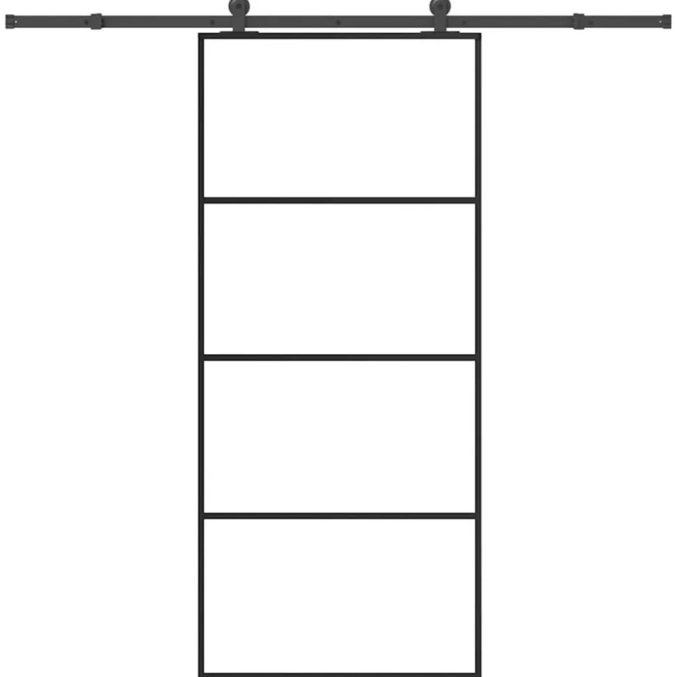VIDAXL - Porte coulissante avec kit de quincaillerie 90x205 cm verre esg