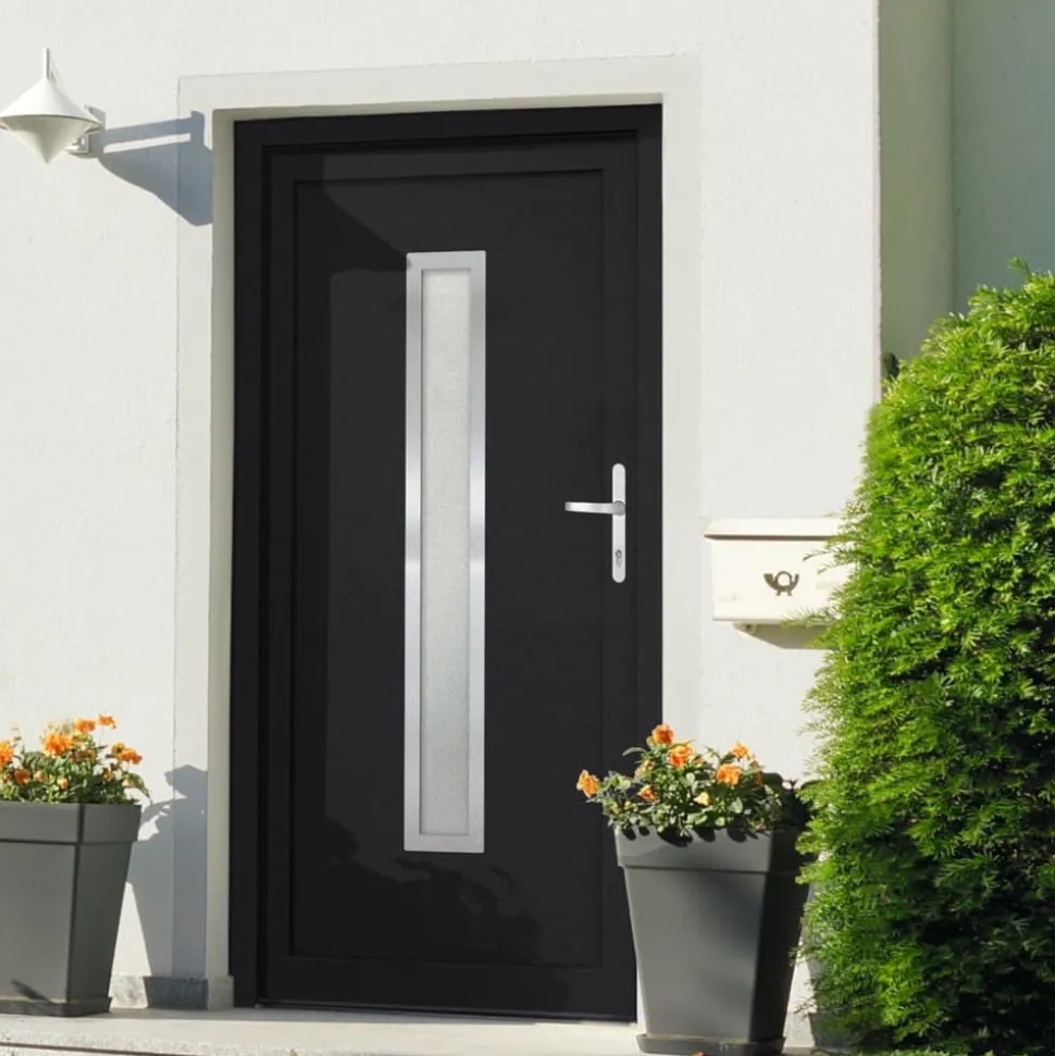 VIDAXL - Porte d'entrée anthracite 98x190 cm pvc