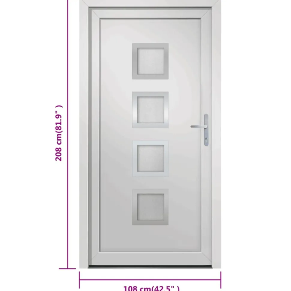VIDAXL - Porte d'entrée blanc 108x208 cm pvc