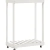 VIDAXL - Porte-bûches avec roulettes blanc 76,5x40x108cm bois massif pin