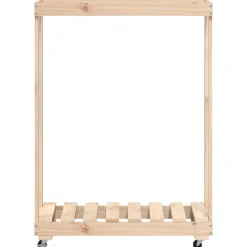 VIDAXL - Porte-bûches avec roulettes 76,5x40x108 cm bois massif de pin