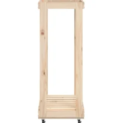 VIDAXL - Porte-bûches avec roulettes 76,5x40x108 cm bois massif de pin