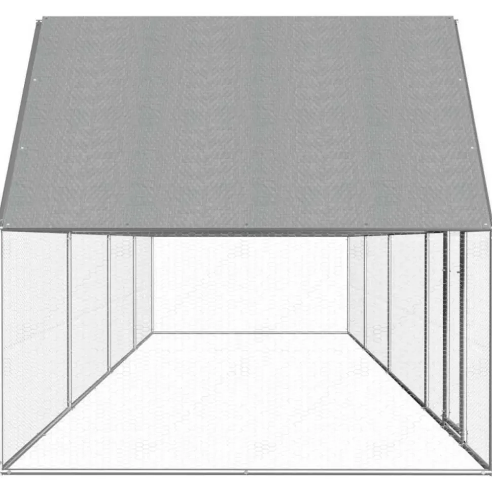 VIDAXL - Poulailler 8 x 2 x 2 m acier galvanisé