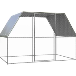 VIDAXL - Poulailler argenté et gris 3x2x2 m acier galvanisé