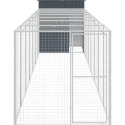 VIDAXL - Poulailler avec cour anthracite 165x863x181 cm acier galvanisé