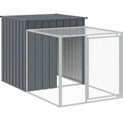 VIDAXL - Poulailler avec cour anthracite 110x405x110 cm acier galvanisé