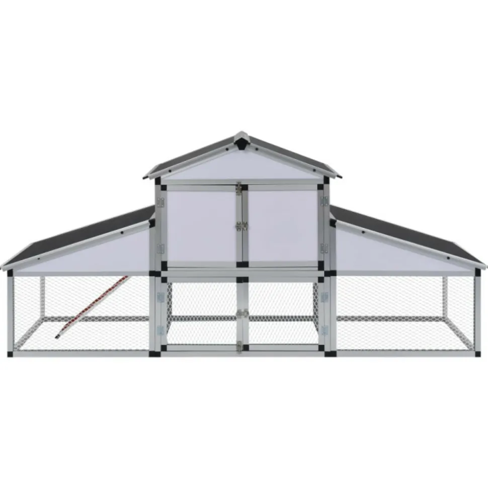 VIDAXL - Poulailler avec rampes et nichoir aluminium