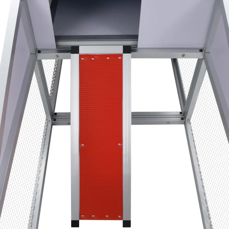 VIDAXL - Poulailler avec rampes et nichoir aluminium